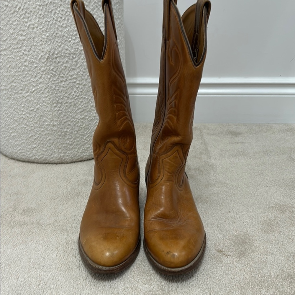 Boulet Tan Western Cowboy Boots